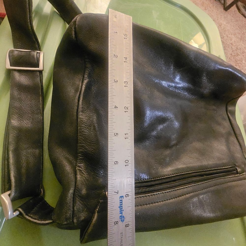 Vintage Authentic Marco Buggiani Italy Black Leather Shoulder Bag Purse - Picture 14 of 15